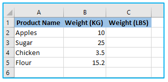 Convert KG to LBS 