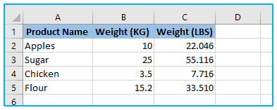 Convert KG to LBS 