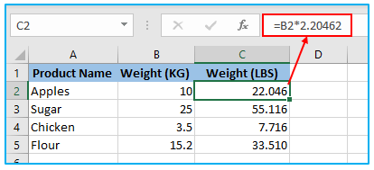 Convert KG to LBS