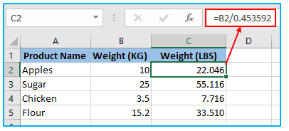 Convert KG to LBS