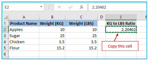 Convert KG to LBS