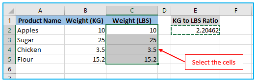 Convert KG to LBS