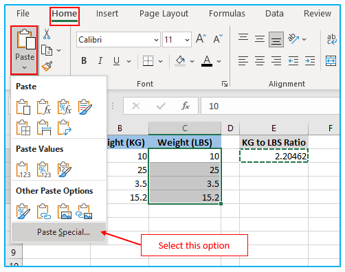 Convert KG to LBS