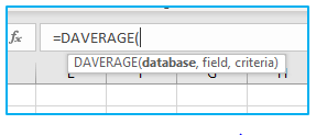 DAVERAGE Function