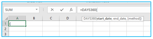 DAYS360 Function in Excel