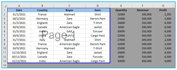 Print Area in Excel