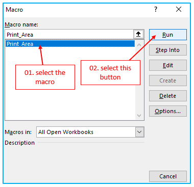 Print Area in Excel