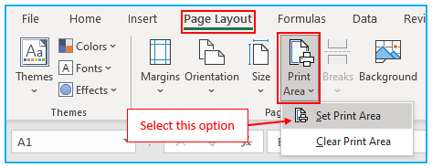 Print Area in Excel