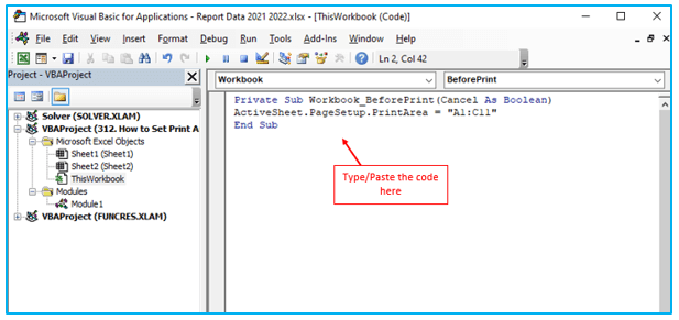 Print Area in Excel