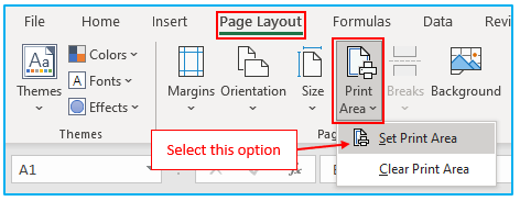 Print Area in Excel