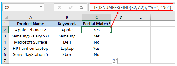 Compare Text in Excel