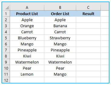 Compare Text in Excel