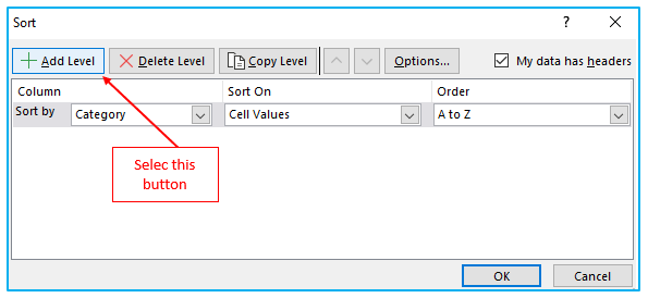 Sort by Multiple Columns in Excel