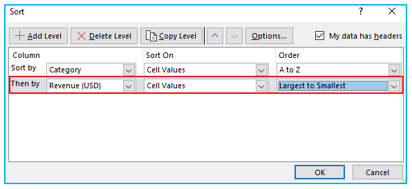 Sort by Multiple Columns in Excel