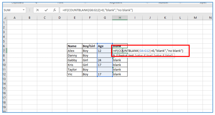 COUNTBLANK function