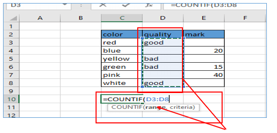 COUNTBLANK function