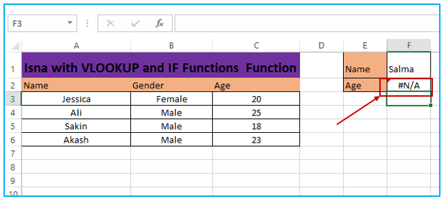 Isna function for excel