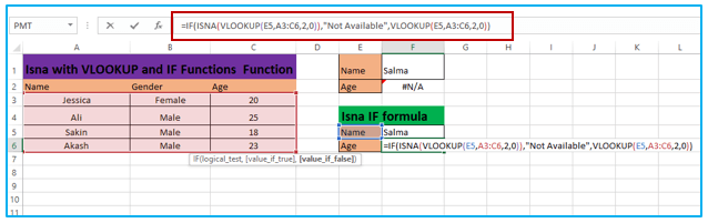 Isna function for excel 