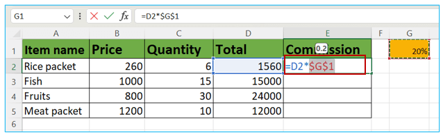 Mixed Reference for Excel