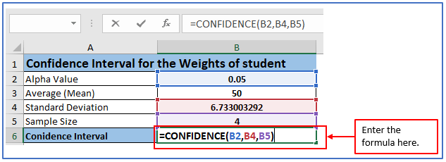 CONFIDENCE function in Excel