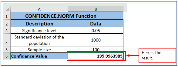 Confidence Interval in Excel