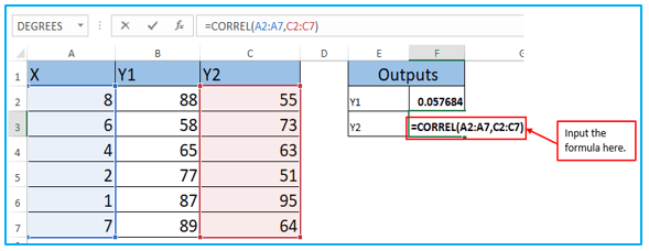 CORREL function 