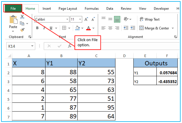 CORREL function