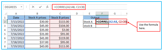 CORREL Function in Excel