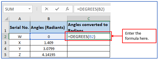 DEGREES function