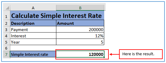 Simple Interest in Excel