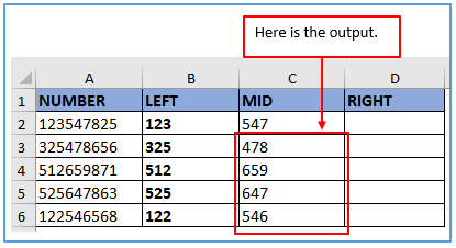 MID Function in Excel