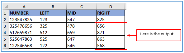 MID Function in Excel