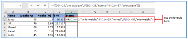 Methods of calculating BMI