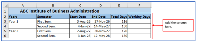 Calculate Workdays in Excel