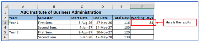 Calculate Workdays