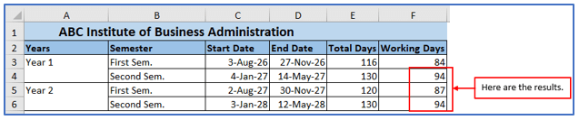 Calculate Workdays