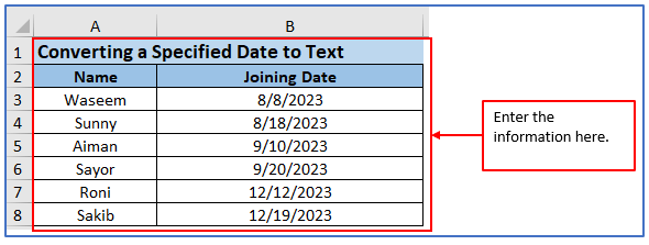 Convert Dates to Text