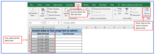 Convert Dates to Text 
