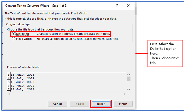 Convert Dates to Text