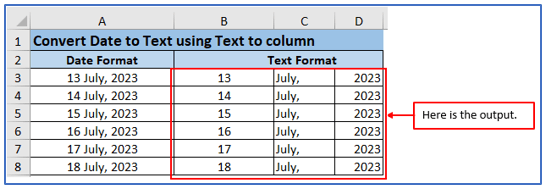 Convert Dates to Text 