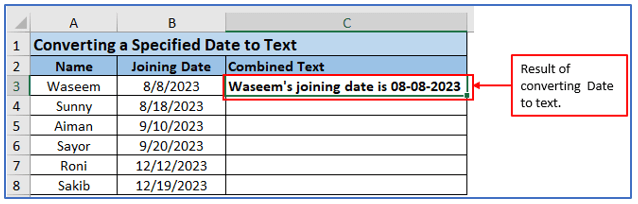 Convert Dates to Text