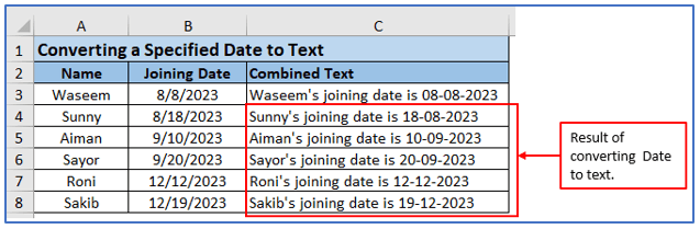 Convert Dates to Text