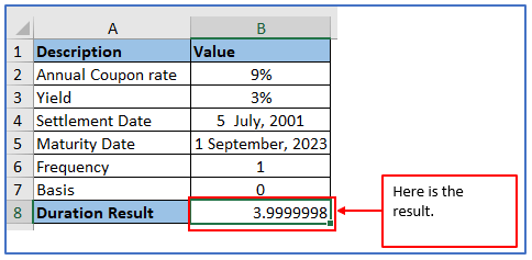 DURATION Function