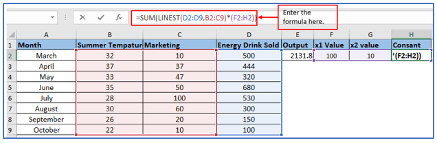 LINEST function