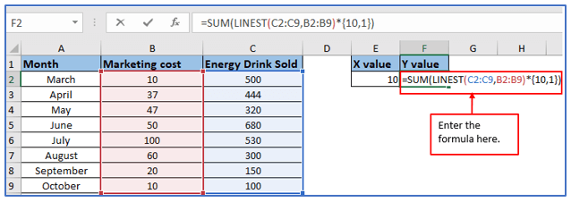 LINEST function