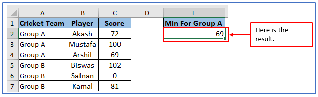 MINIFS Formula