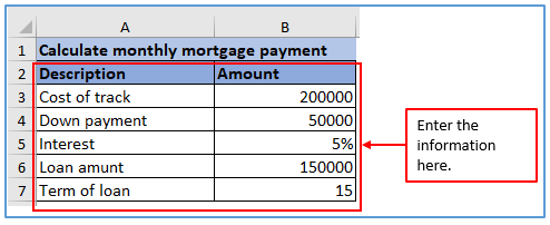Calculate Mortgage Payment in Excel