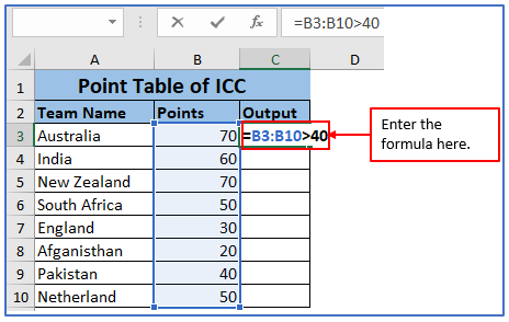 Criteria Validity in Excel