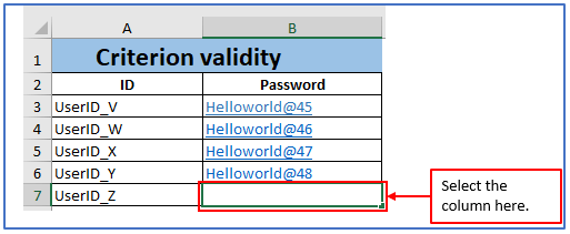 Criteria Validity in Excel