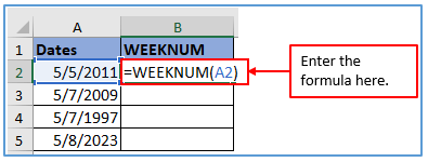 Calculate the week ending date in Excel